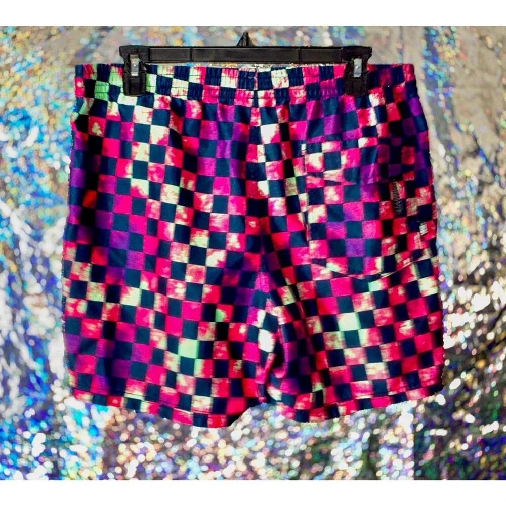 Vans Tie Dye Checkerboard Shorts - Pink/Purple/Multi - M